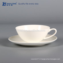 Tasse à café en céramique en gros et ensemble de soucoupes en céramique, grande tasse à thé en céramique et soucoupe